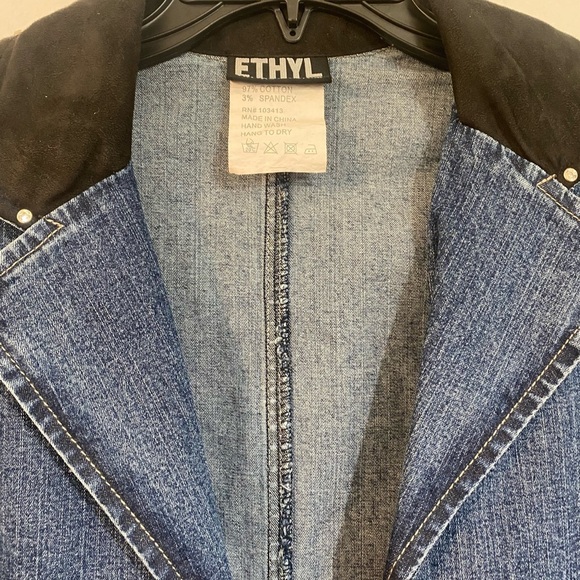 Vintage Ethyl Embellished Denim Blazer NWT size M - Picture 3 of 8